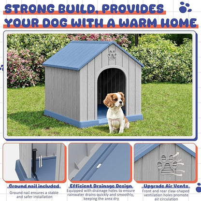 Bifanuo Dog House Outdoor Indoor, Plastic Small Dog House-Weatherproof Design - Image 4