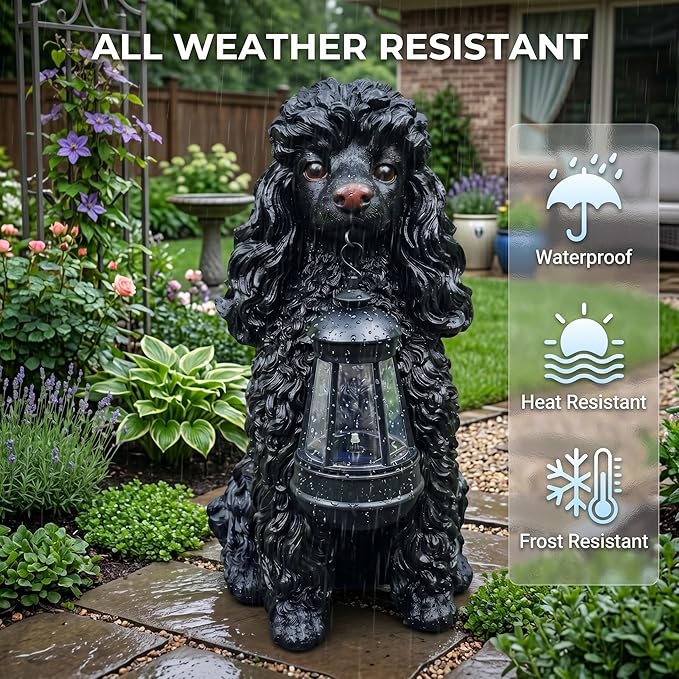 Black Poodle Dog Garden Statue - Image 6