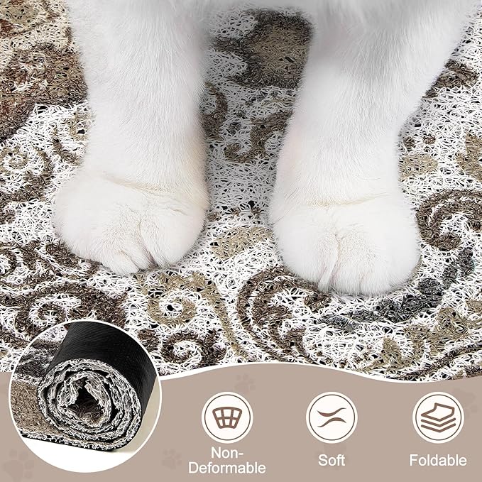 Unicorn Catcher Cat Litter Mat 33" x 22" Non-Slip Litter Box Mat Washable - Image 5