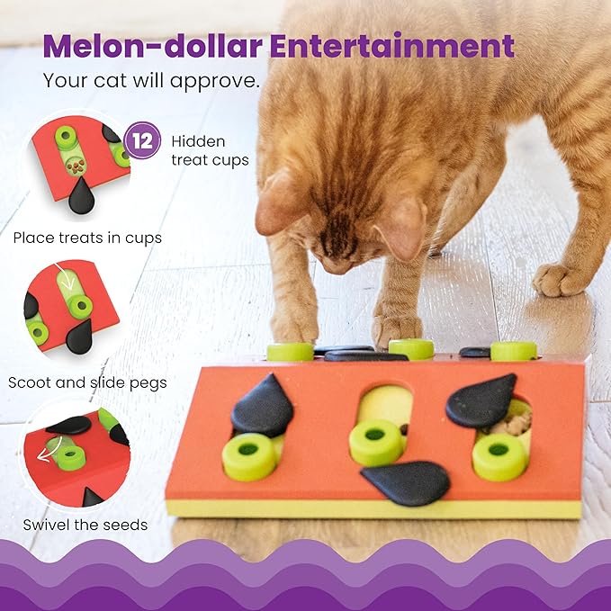 Catstages Nina Ottosson Melon Madness Puzzle & Play Cat Puzzle Feeder – - Image 3