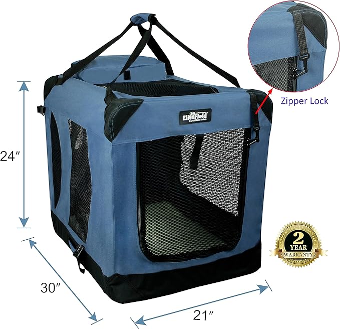 EliteField 3-Door Folding Soft Dog Crate - Image 2