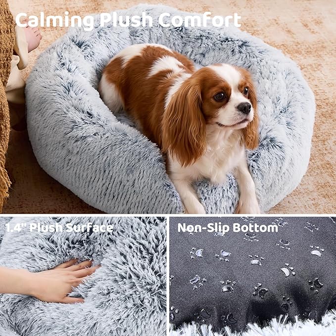 JOLLYVOGUE Dog Beds Large Sized Dog, 36 inches Calming Soft Anti-Anxiety Donut - Image 4