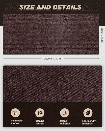 VIVOYAN 78.7"x15.8" Cat Scratch Mat, Trimmable Self-Adhesive Carpet, DIY Climb - Image 2