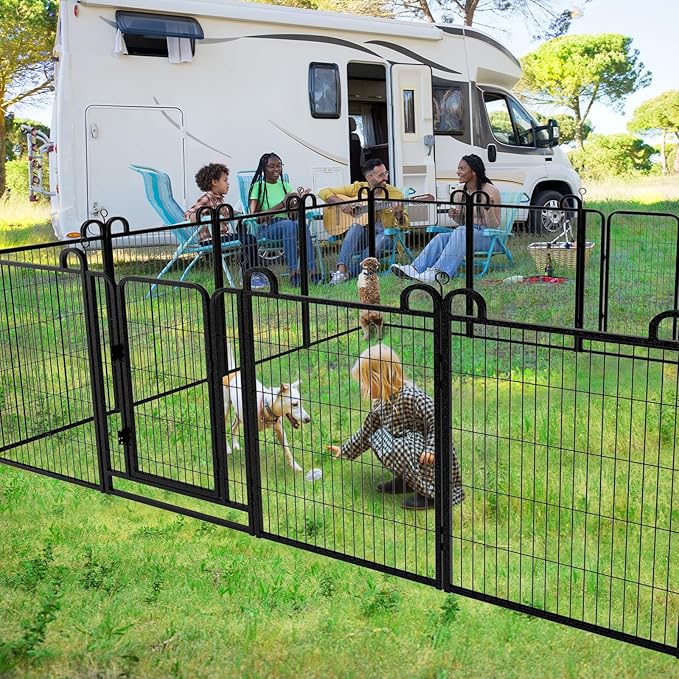 Dog Playpen Outdoor 12 Piece Panels Heavy Duty Dog Fence 40" Height Anti-Rust - Image 6