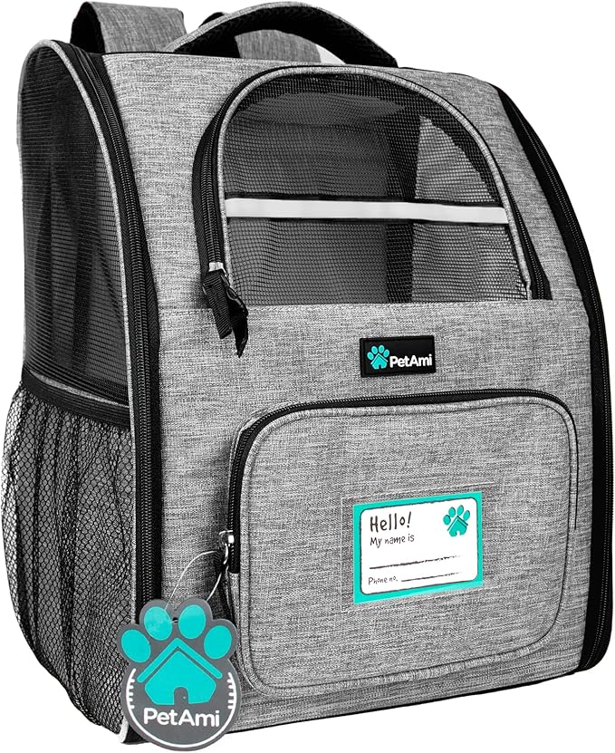 PetAmi Dog Backpack Carrier for Small Medium Dogs Large Cats up to 18 lbs by PetAmi