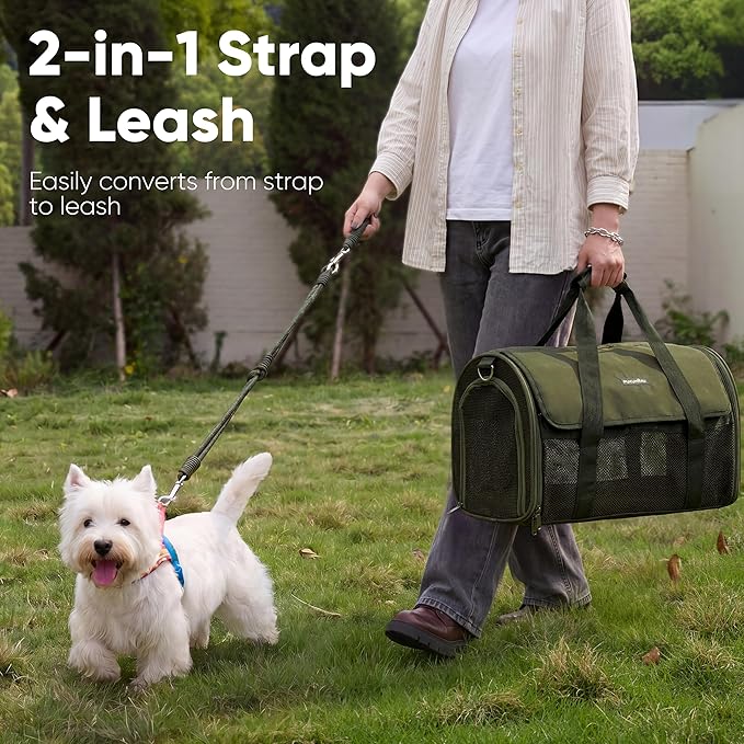 FUKUMARU Cat Carrier, Light & Airy Pet Carrier, 2-in-1 Shoulder Strap Leash - Image 4