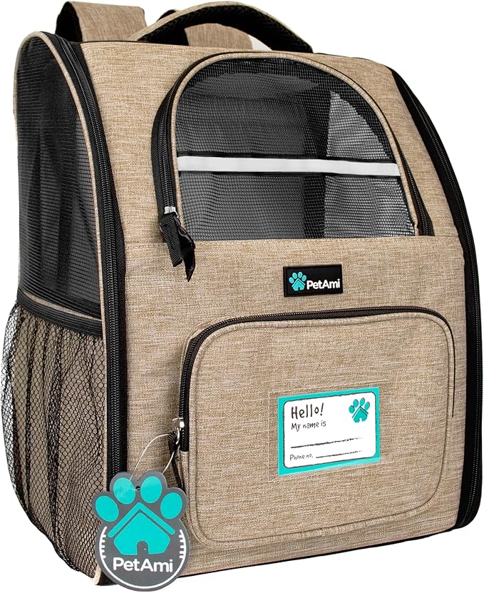 PetAmi Dog Backpack Carrier for Small Medium Dogs Large Cats up to 18 lbs by PetAmi