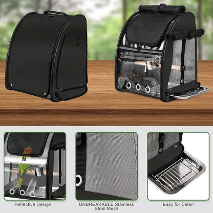 Bird Carrier Bag with Indestructible Stainless Steel Mesh, Bird Travel Cage - Image 3
