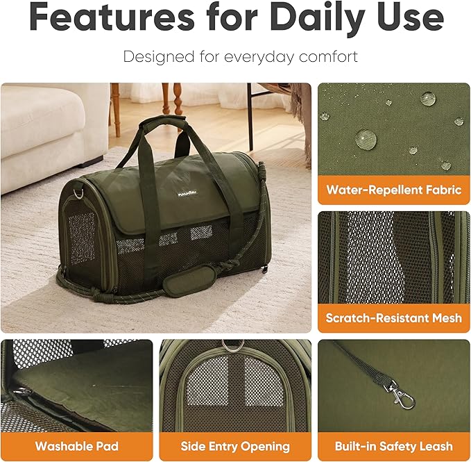 FUKUMARU Cat Carrier, Light & Airy Pet Carrier, 2-in-1 Shoulder Strap Leash - Image 7