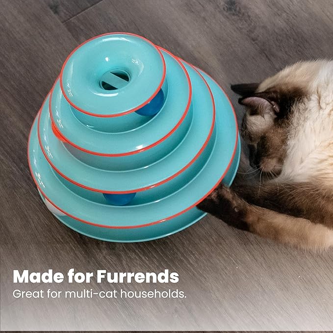 Catstages Chase Meowtain 4-Tier Interactive Cat Track Toy – 4 Spinning Balls - Image 6