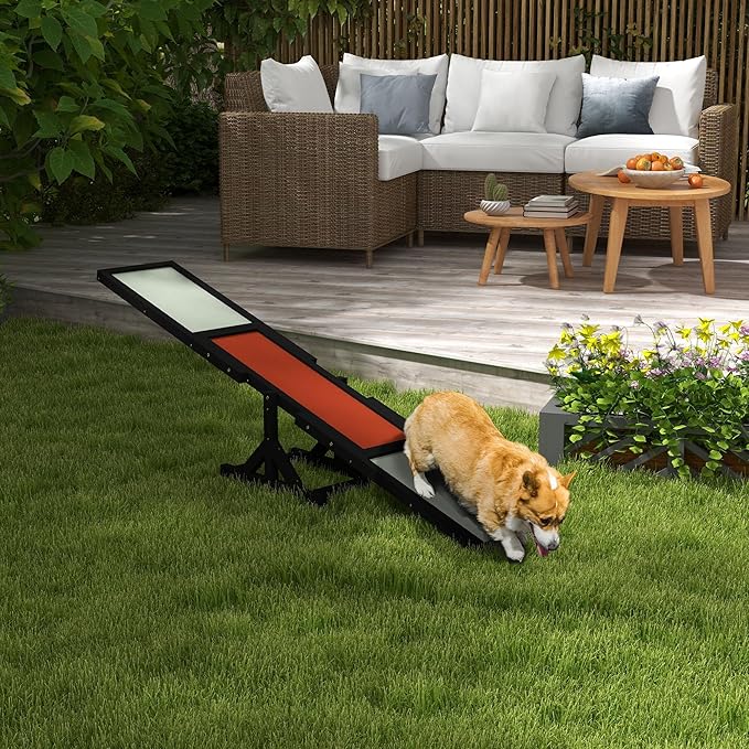 PawHut Wooden Dog Agility Seesaw - Image 2