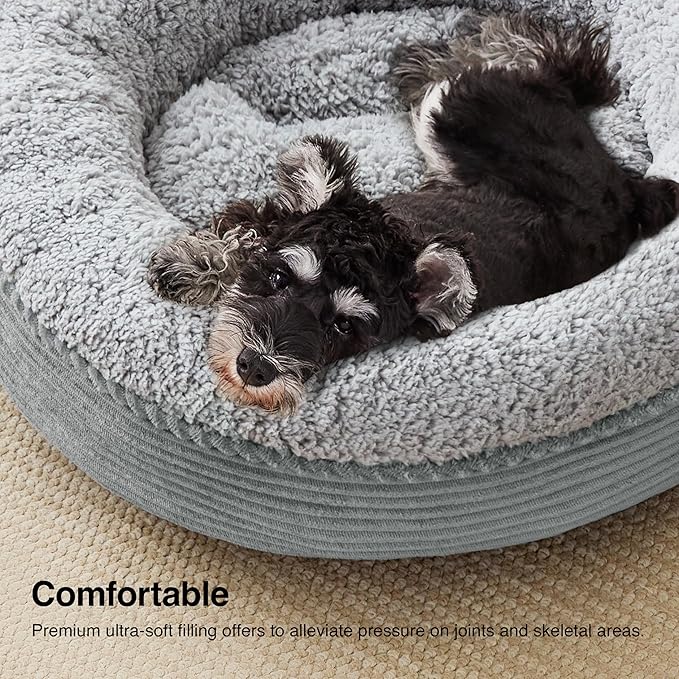 Love's cabin Round Donut Cat and Dog Cushion Bed, 24in Pet Bed - Image 6