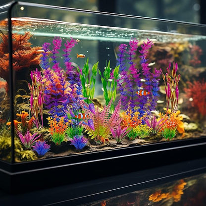 Ameliade 25pcs Fish Tank Artificial Plastic Plants Decorations Large Aquarium - Image 3