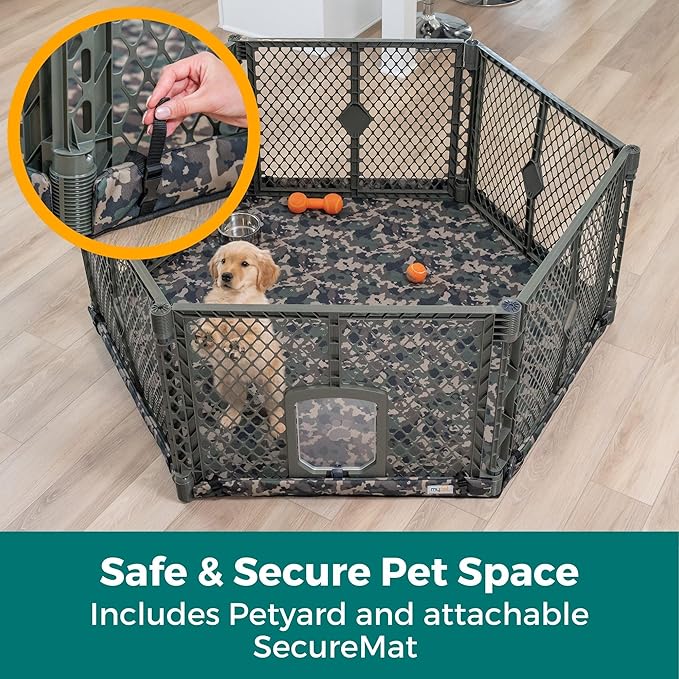 MyPet Petyard Protect Bundle: Freestanding 6-Panel Hunter Green Yard - Image 2