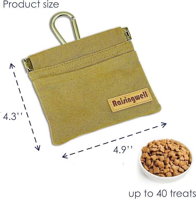 Raisingwell Dog Treat Pouch, Cotton Fabric, Hand Free Dog Walking Bag - Image 2
