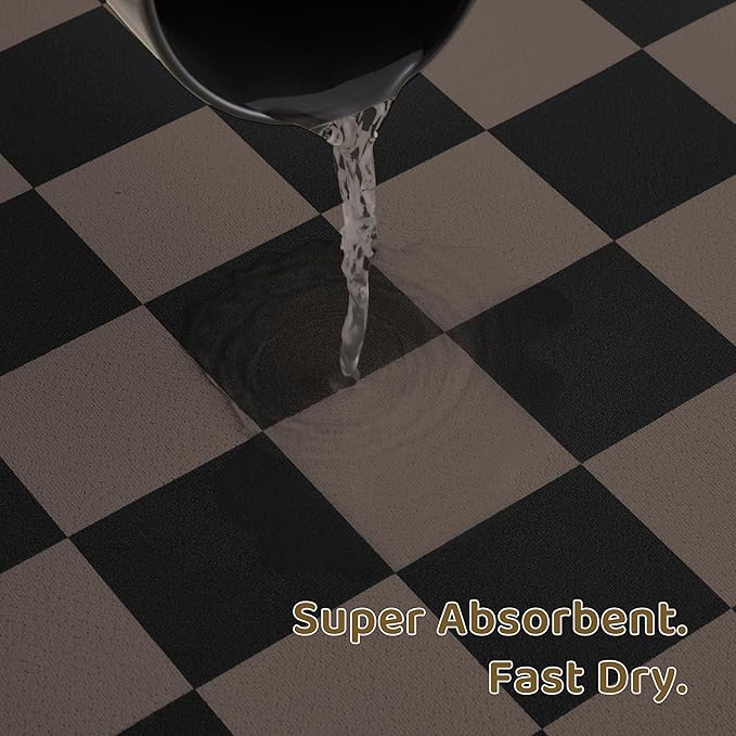 Checkered Dog Feeding Mat, Absorbent Mats - Image 4