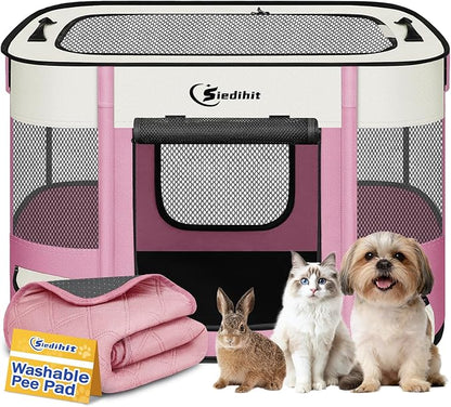 Dog Playpen, Cat Pet Puppy Pen, Portable Playpens by Siedihit
