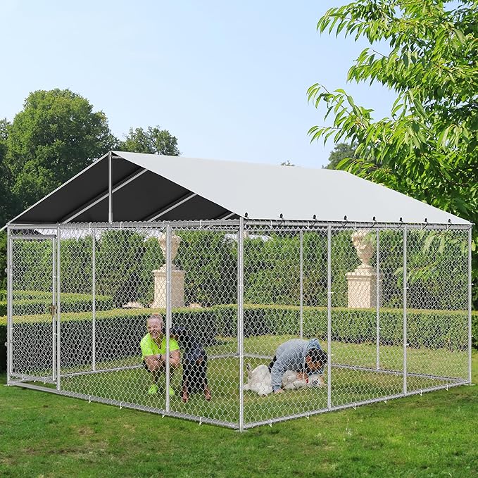 YITAHOME 14.8'x14.8' Large Outdoor Dog Enclosure by YITAHOME