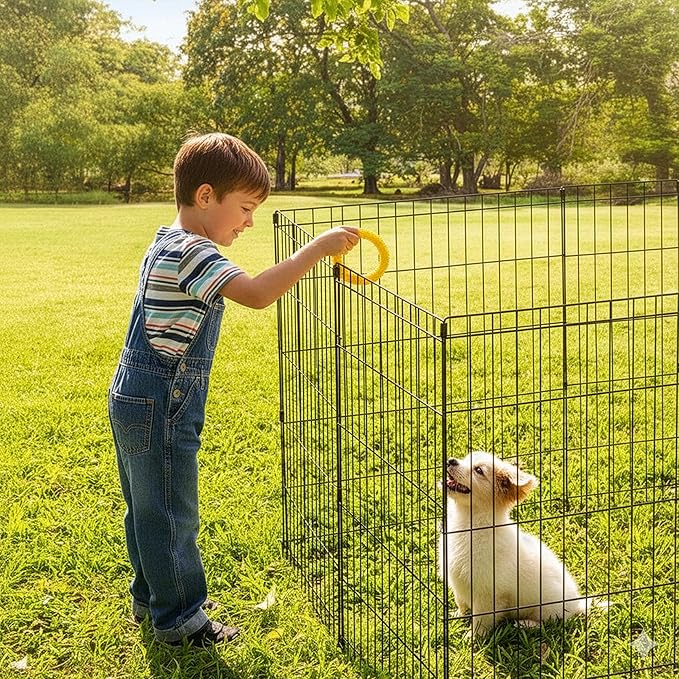 Dog Playpen - Foldable Metal Exercise Puppy Play Pen - Indoor/Outdoor Pen with - Image 10