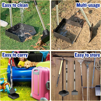 Pooper Scooper for Large Dogs, Adjustable Long Handle Metal Tray and Spade Poop - Image 7