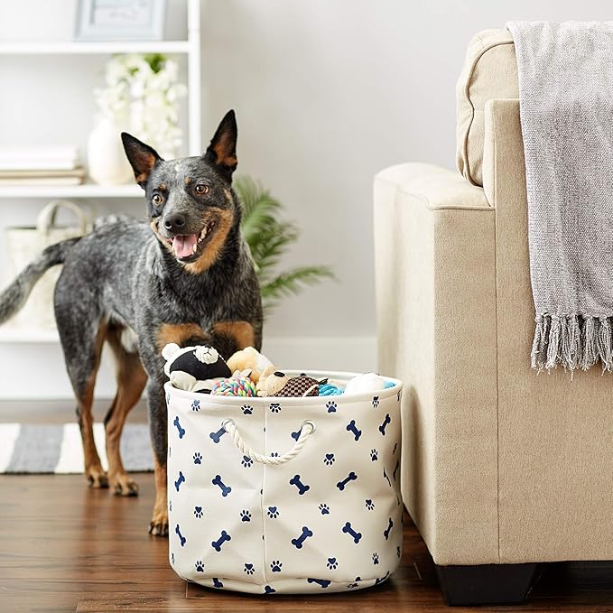 Bone Dry 5511 Pet Storage Collection Paw and Bone Print, Medium Round, Nautical - Image 5