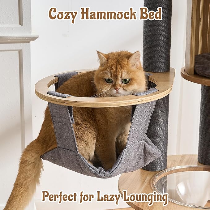 Modern Cat Tree Tower with Scratching Post, 61.5in Tall Cat Tree - Image 6