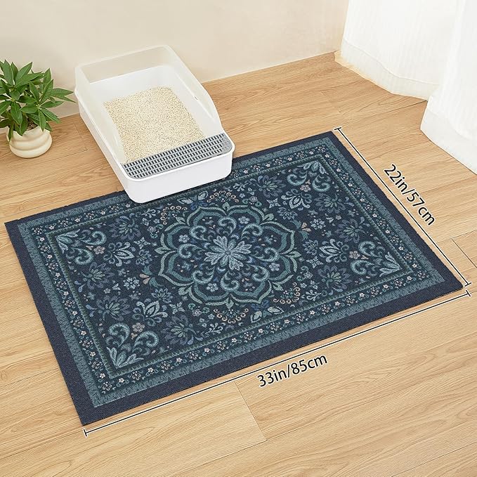 Unicorn Catcher Cat Litter Mat 33" x 22" Non-Slip Litter Box Mat Washable - Image 6