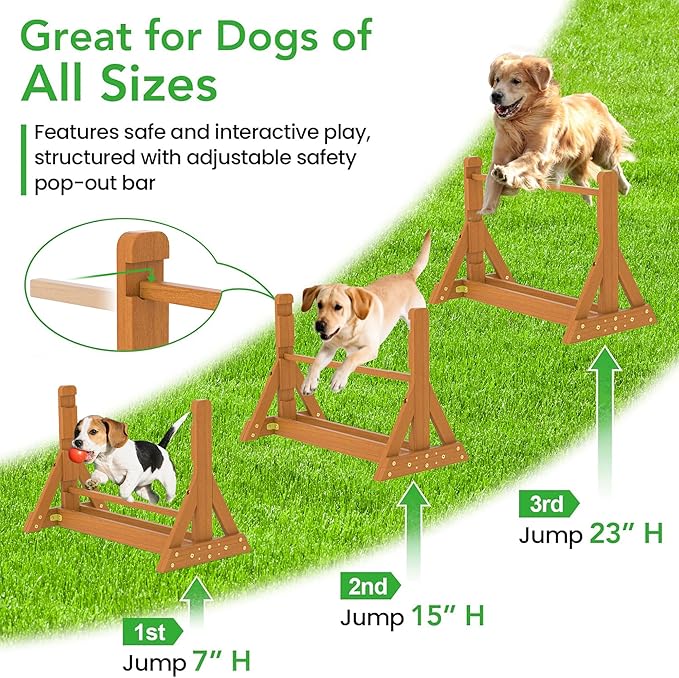 SuniBoxi Dog Agility Set, Wooden Dog Agility Jumps & Dog Hurdles, Dog Agility - Image 2