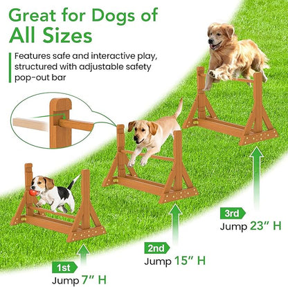 SuniBoxi Dog Agility Set, Wooden Dog Agility Jumps & Dog Hurdles, Dog Agility - Image 2