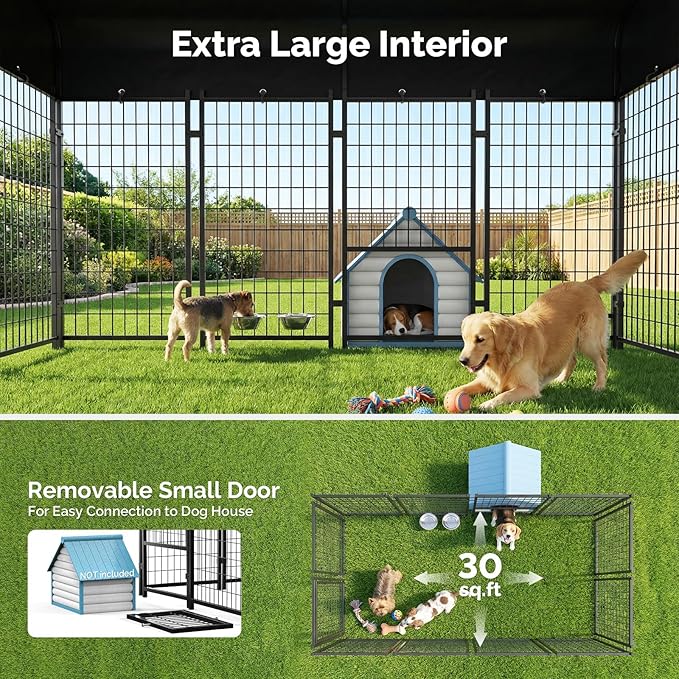 Sino Luban 2PCS 8x4x6FT Dog Kennel Outdoor, Large Outside Dog Kennel - Image 3