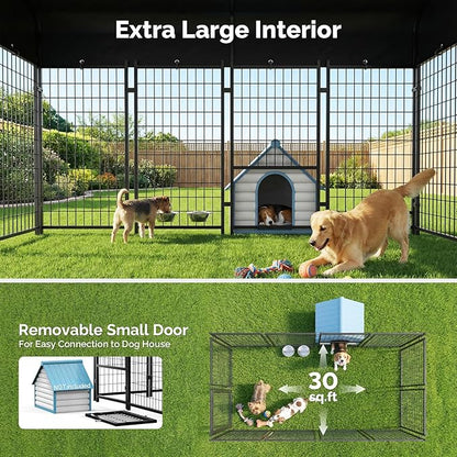 Sino Luban 2PCS 8x4x6FT Dog Kennel Outdoor, Large Outside Dog Kennel - Image 3
