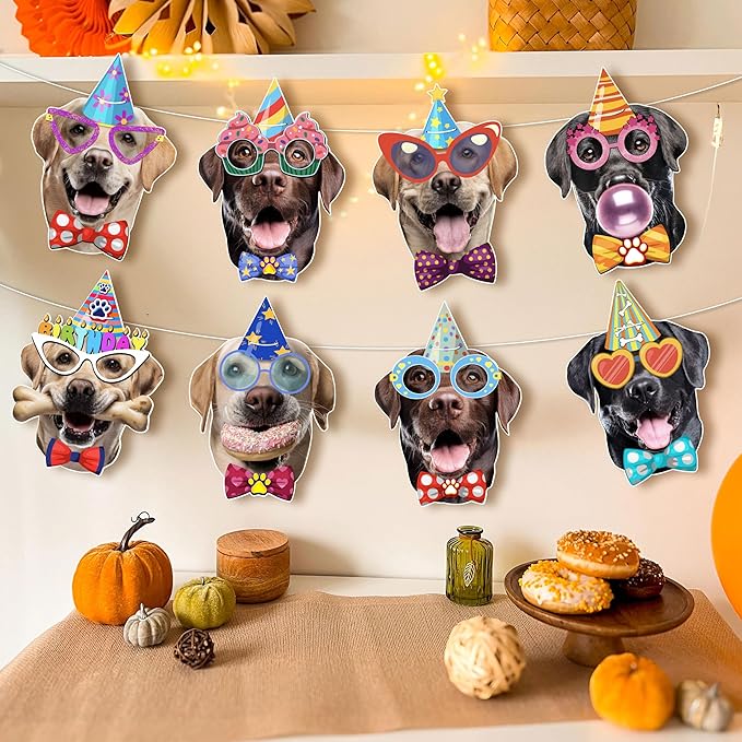 Labrador Dog Birthday Garland, Photographic Labrador Retriever Faces Birthday - Image 2