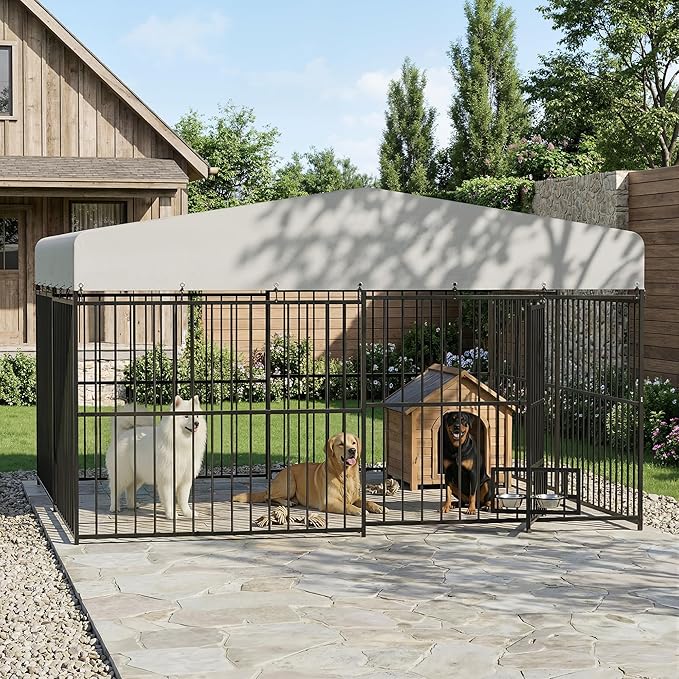 10x10x6 FT Dog Kennel Outdoor for Large Dogs, Dog Enclosure Dog Cage Pet House - Image 8