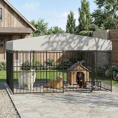 10x10x6 FT Dog Kennel Outdoor for Large Dogs, Dog Enclosure Dog Cage Pet House - Image 8