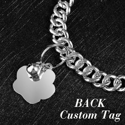 Hillban Cat Collar Diamond Chain Glitter Collar Walking Metal - Image 4