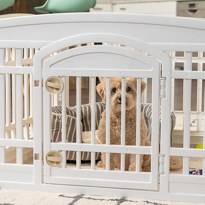 IRIS USA Dog Playpen with Door, 24” 4 Panel Pet Exercise Pen – Indoor Outdoor - Image 10