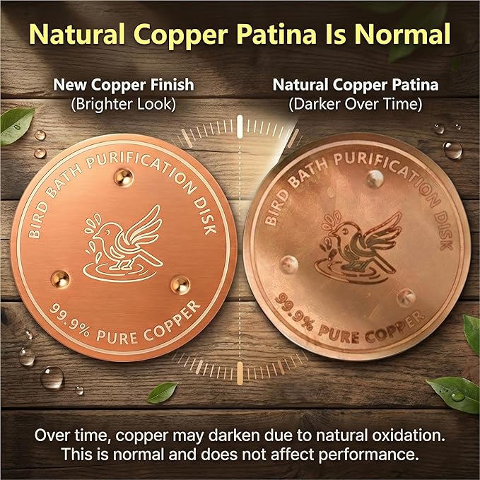 Factee 2PCS Bird Bath Copper Disk – 0.6mm Thick 99.9% Pure Copper Cleaning Disk - Image 6
