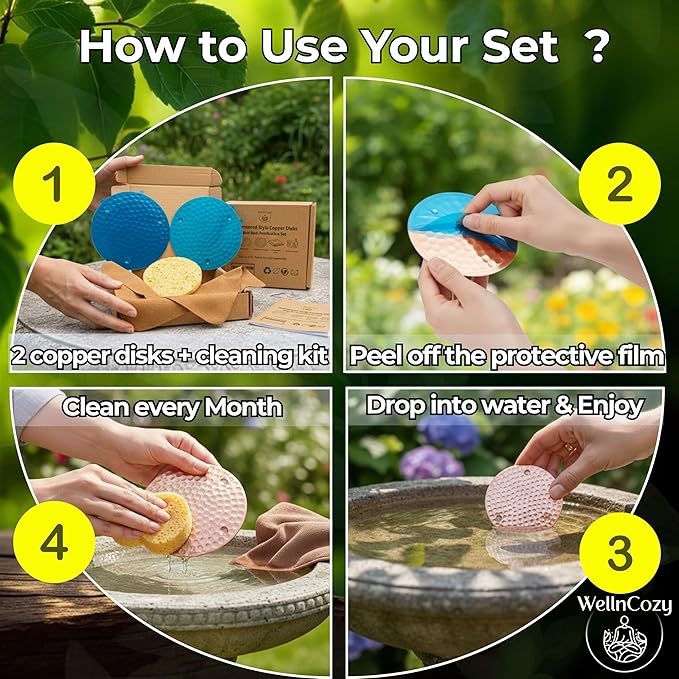 Copper Disc for Bird Bath & Maintenance Set, 99.9% Pure Copper Plate 0.8mm - Image 7