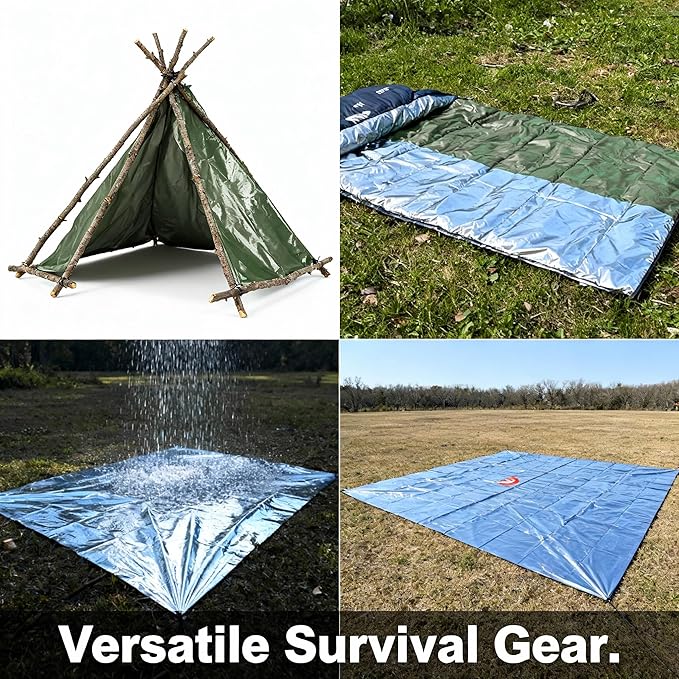 Ruten Double-Sided Green/Silver Thermal Emergency Blanket - Image 7