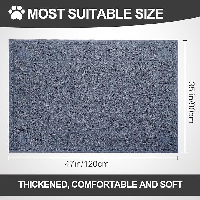 Cat Litter Mat, Litter Trapping Mat Soft on Kitty Paws, Waterproof, Easy Clean - Image 2