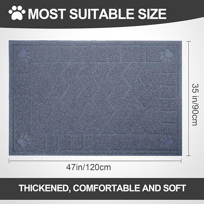 Cat Litter Mat, Litter Trapping Mat Soft on Kitty Paws, Waterproof, Easy Clean - Image 2
