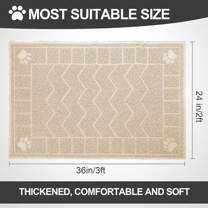 Cat Litter Mat, Litter Trapping Mat Soft on Kitty Paws, Waterproof, Easy Clean - Image 2