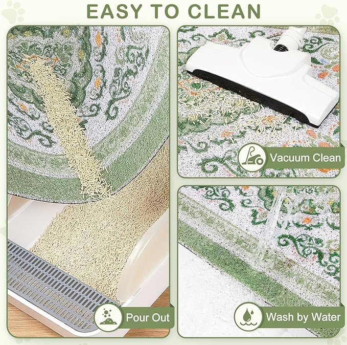 Unicorn Catcher Cat Litter Mat 40" x 30" Non-Slip Litter Box Mat Washable - Image 4