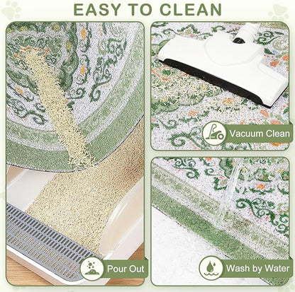 Unicorn Catcher Cat Litter Mat 33" x 22" Non-Slip Litter Box Mat Washable - Image 4