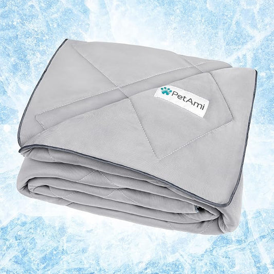 PetAmi Premium Cooling Dog Blanket | Lightweight Fluffy Pet Throw Blanket Bed by PetAmi