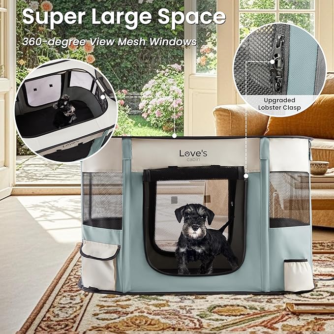 Love's cabin Pet Puppy Dog Playpen, Medium Dog Tent Crates Cage Indoor/Outdoor - Image 7