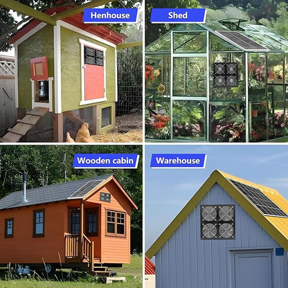 HNRLOY Solar Exhaust Fan for Greenhouse, Solar Chicken Coop Fan - Image 8
