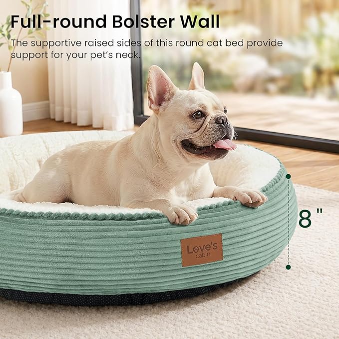 Love's cabin Round Donut Cat and Dog Cushion Bed, 30in Pet Bed - Image 6
