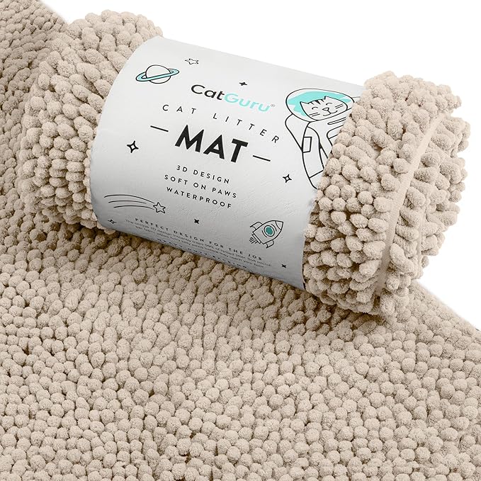 CatGuru Cat Litter Mat, Extra Large, Waterproof Litter Box Mat, Non Slip Kitty by CatGuru