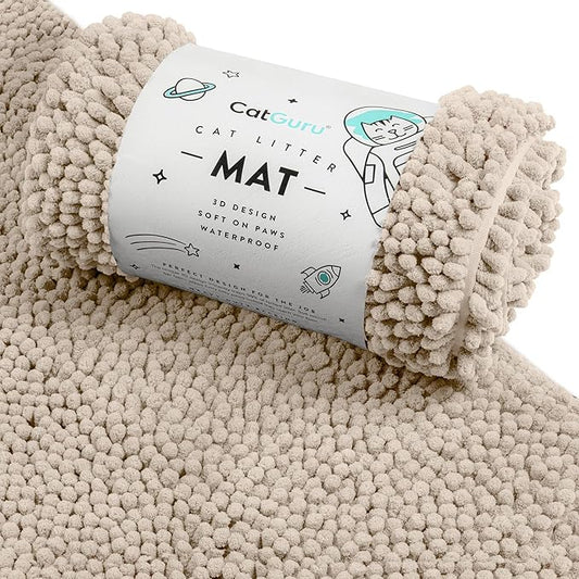 CatGuru Cat Litter Mat, Extra Large, Waterproof Litter Box Mat, Non Slip Kitty by CatGuru